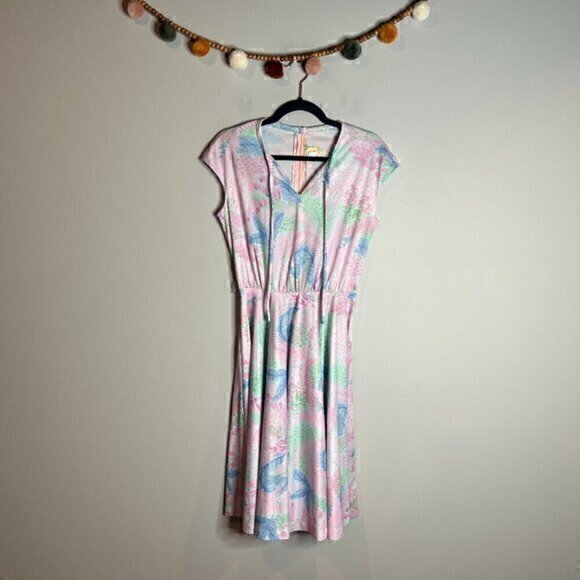 Vintage 1970's colorful patterned flare dress - Picture 1 of 4